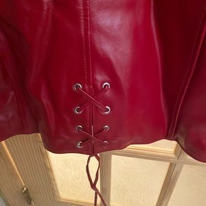 Red leather jacket